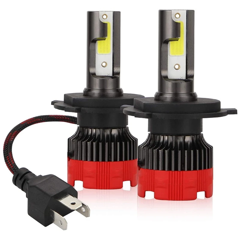 

H4 9003 LED Headlight Bulbs 6000K HI Beam Low Beam 55W 8000 Lumens Fog Lamp Bright Waterproof DOB Lamps 360° Rotation