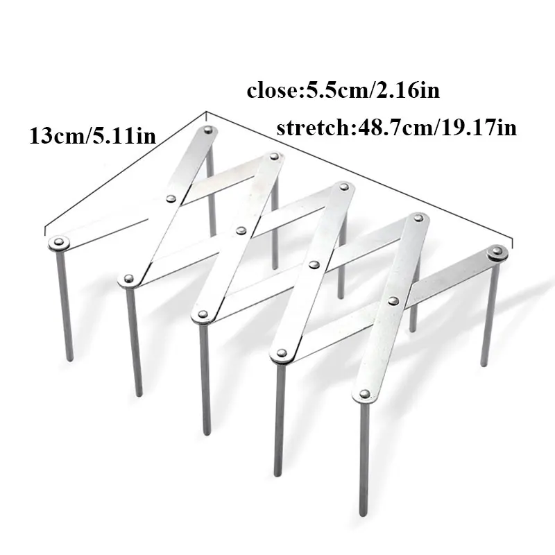 

Useful Stainless Steel Plate Rack Durable Multi-Purpose Rack Not Rusty Convenient Kitchen Supplies Foldable Pot Cover Rack