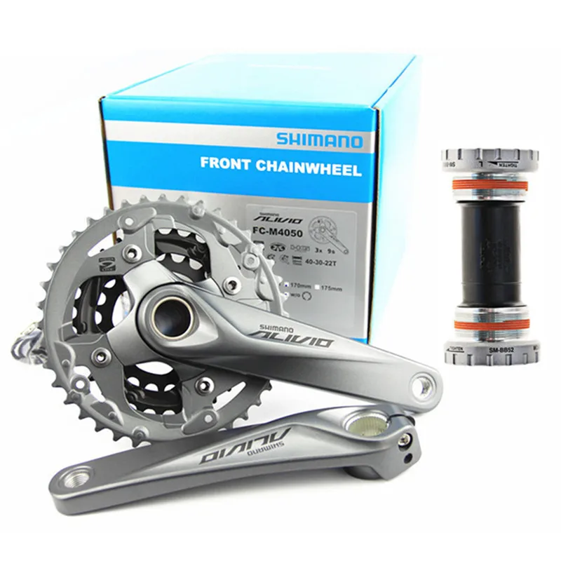 170mm and BB Box SHIMANO ALIVIO FC-M4050/FC-T4060 Звездочка горный велосипед 9/27 скорость полый один зубчатый колесо 40T 170 мм и BB52 с коробкой - Цвет: 170mm and BB Box