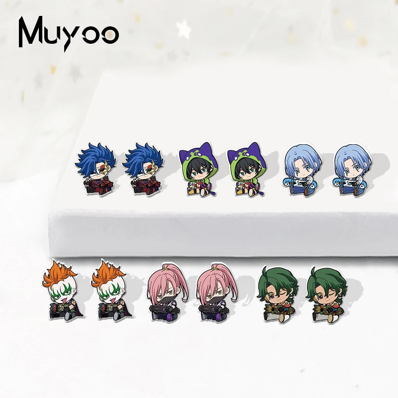 Новинка 2021 серьги-гвоздики из эпоксидной смолы с героями аниме SK8 the Infinity SK EIGHT Africa