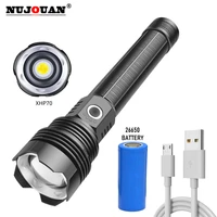 powerful flashlight xhp70 2 led waterproof zoom torch 5modes usb rechargeable lamp use 26650 battery portable portable lantern