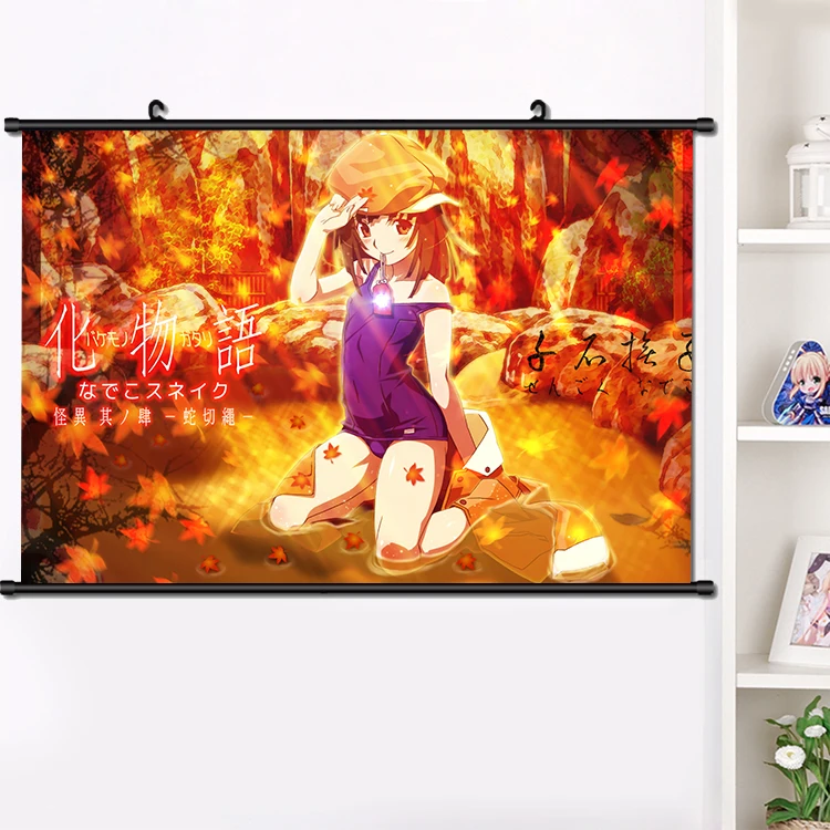 Милый Аниме Bakemonogatari senjougaары Hitagi Hachikuji Mayoi настенный свиток плакат для украшения
