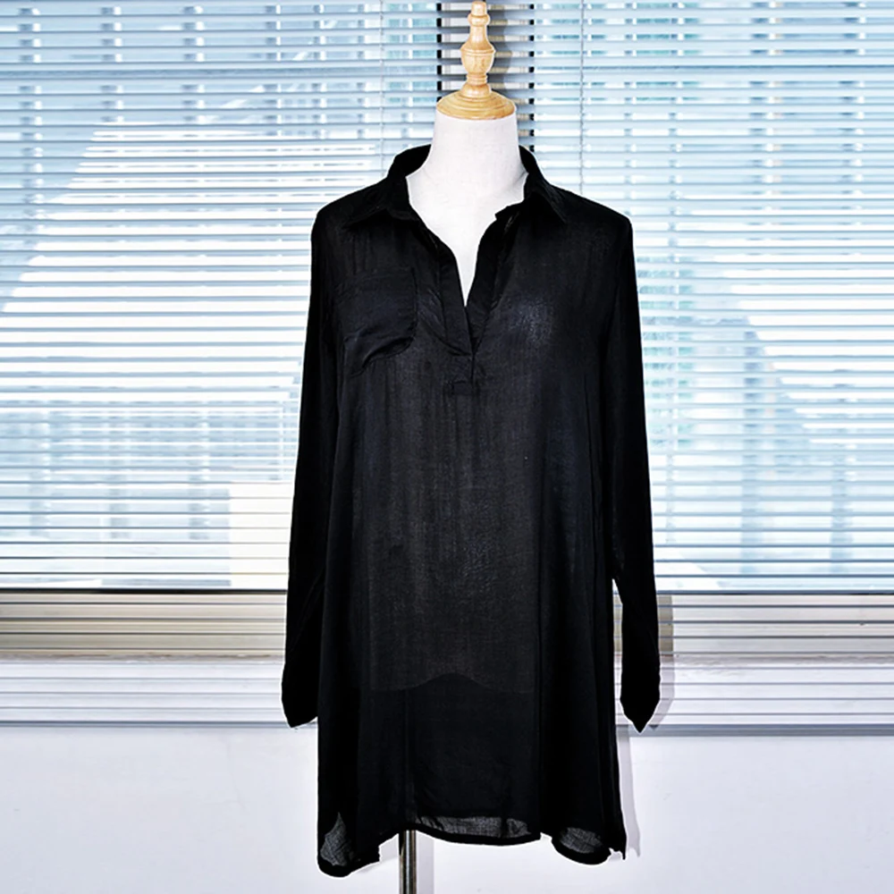 2021 тонкие пляжные шорты из хлопка рубашка с длинными рукавами блузы сексуальные