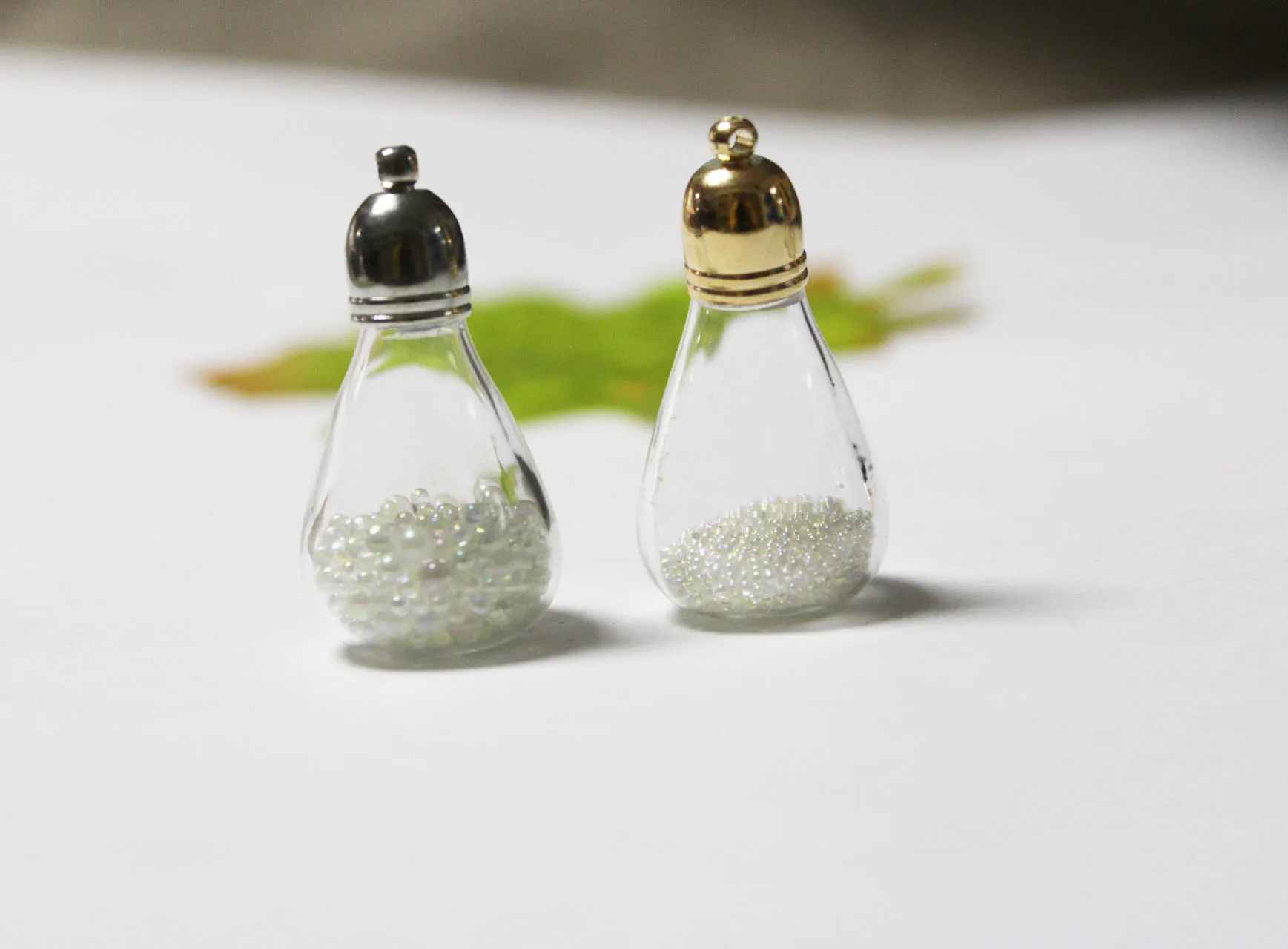 50 компл./Лот 18x30 мм прозрачная стеклянная бутылочка для желаний в форме разрыва +