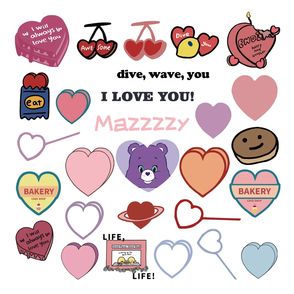 44 шт небольшие свежие граффити милые наклейки для Тетрадь Чемодан ноутбук