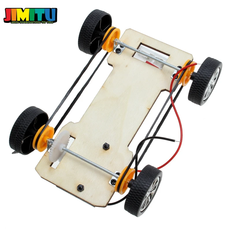 JIMITU DIY деревянный ручной четырехколесный электромобиль без аккумулятора