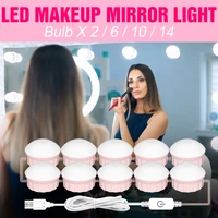 led vanity mirror lights usb makeup lamp 12v cosmetic light 2 6 10 14bulbs stepless dimmable bedroom hollywood led mirror lamp