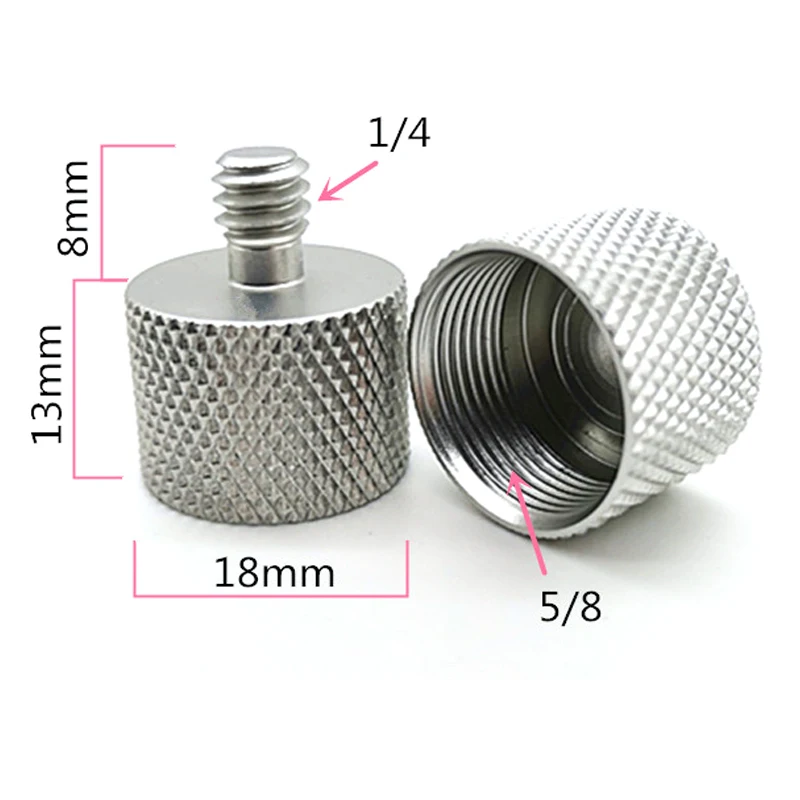 Металлическое Удлинительное 2 шт. 5/8 "до 1/4" + 3/8" с резьбой для крепления