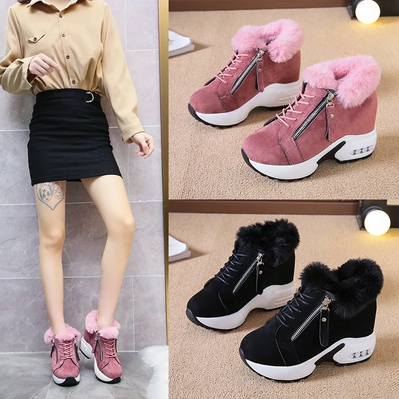 Kezrea/женские ботильоны на меху со скрытым каблуком женские кроссовки платформе с