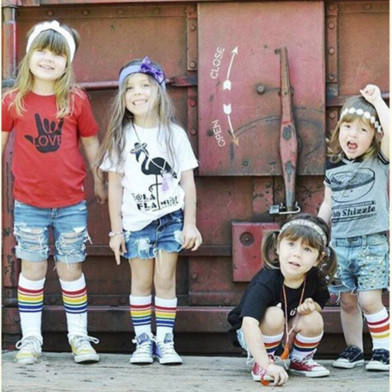 Детские хлопковые носки в радужную полоску на возраст 0-10 лет | Мать и ребенок