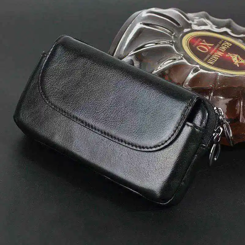 Genuine Leather Zipper Wallet Phone Bag Case For Xiaomi Redmi 6 6A 6 Pro 7 7A Cover Redmi Note 5 6 7 Pro Case Universal Pouch