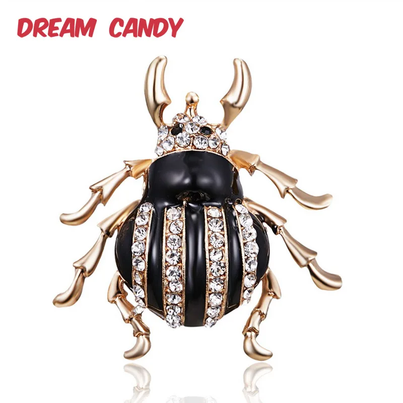 Dream конфетного цвета креативные стразы броши в форме жуков для женщин черной