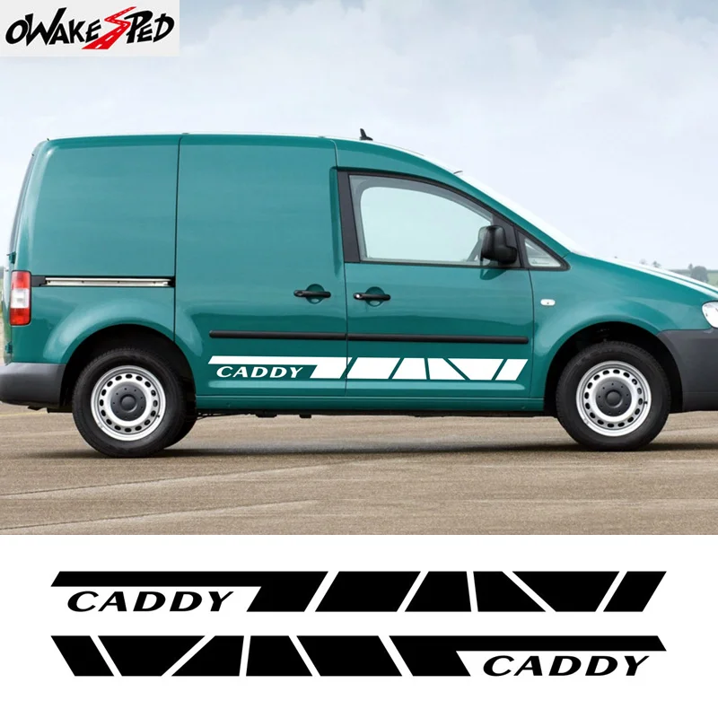 

2PCS Car Side SKirt Stickers Auto Body Door Tuning Accessories For Volkswagen Caddy MK1 MK2 MK3 Sport Stripes Vinyl Decals