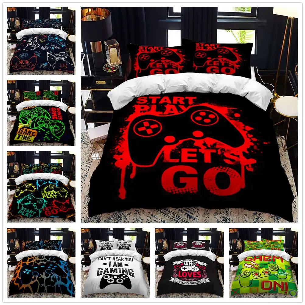 

3D printed game quilt cover Double bed duvet cover set queen calico Twin size comforter bedding set Single complete set