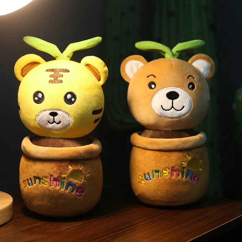 

20cm Car Creative Plush Toy Ornaments Cartoon Potted Kawaii Room Decor Plushie Stuffed Animals Girls Kids Toys Birthday Gifts