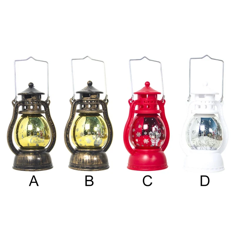 Рождественский светодиодный фонарь в стиле ретро с ручкой декоративная