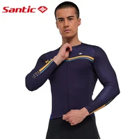 santic mens cycling jersey mtb road bike shirts breathable mesh full zipper sportswear with pockets sport clothing asian size