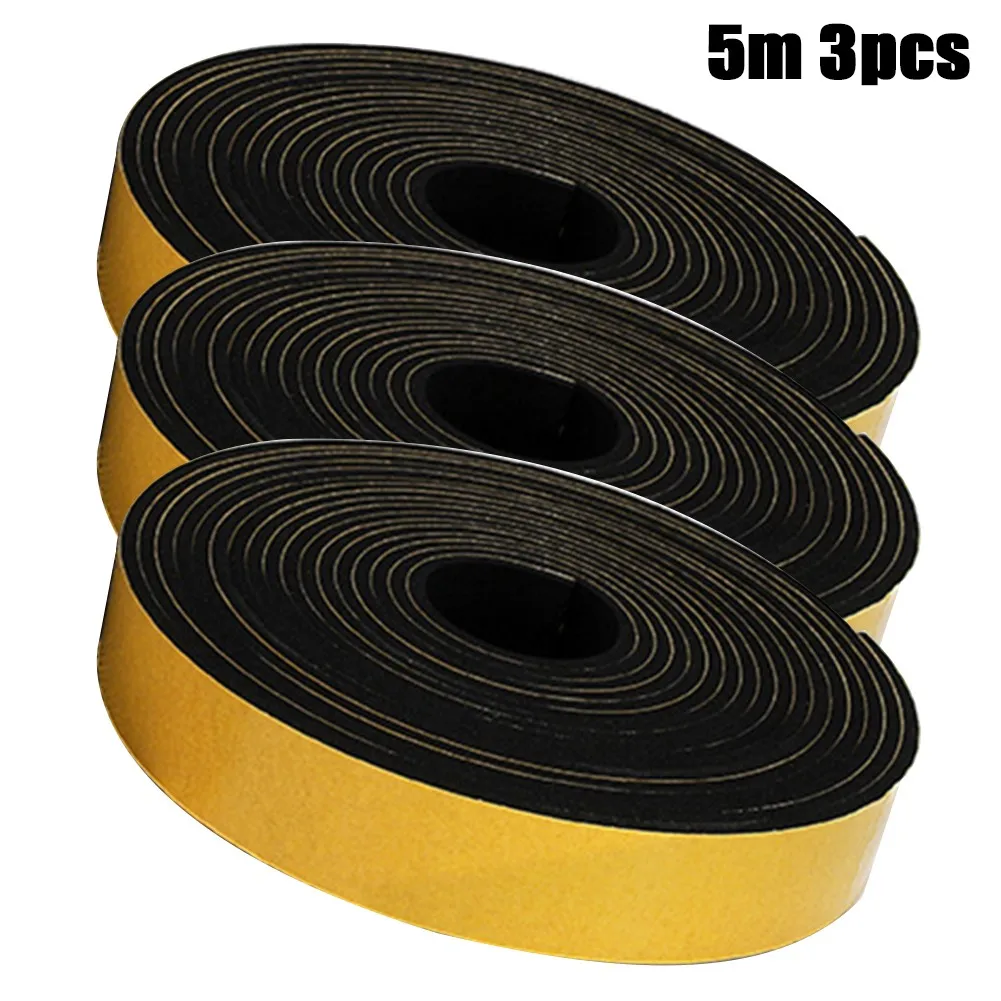 

3Pcs Window Door Weather Foam Tape Draught Excluder Seal Strip Waterproof Single Sided Adhesive Tape Nti-collision Door Seal Str