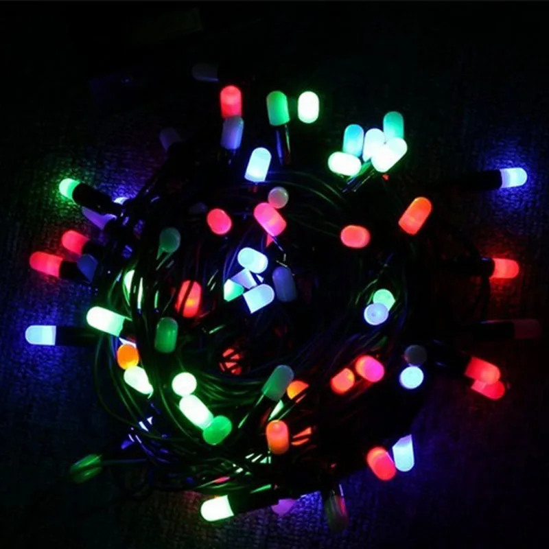 Black Wire Fairy Lights Waterproof LED String Lamp 8 Modes 220V 10M 50M100M Garland Christmas Party Wedding Decoration Lighting