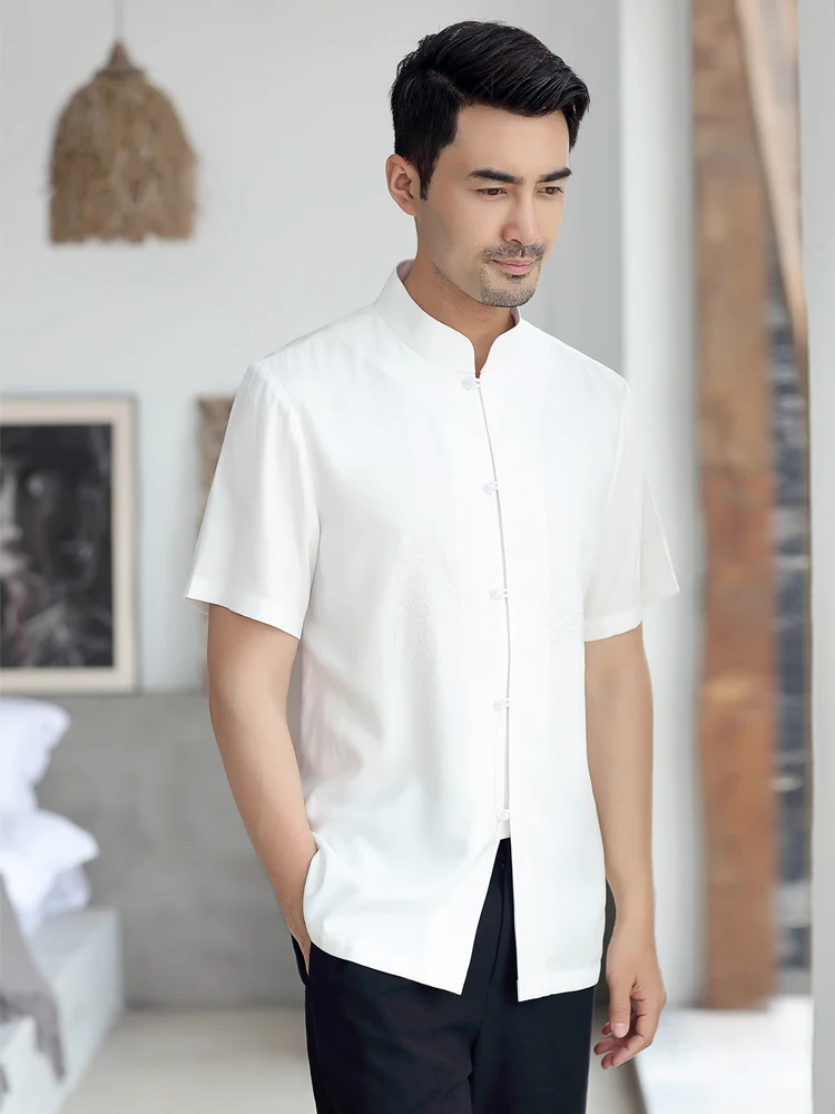 Костюм Тан в китайском стиле мужской костюм с воротником стойкой пуговицами и