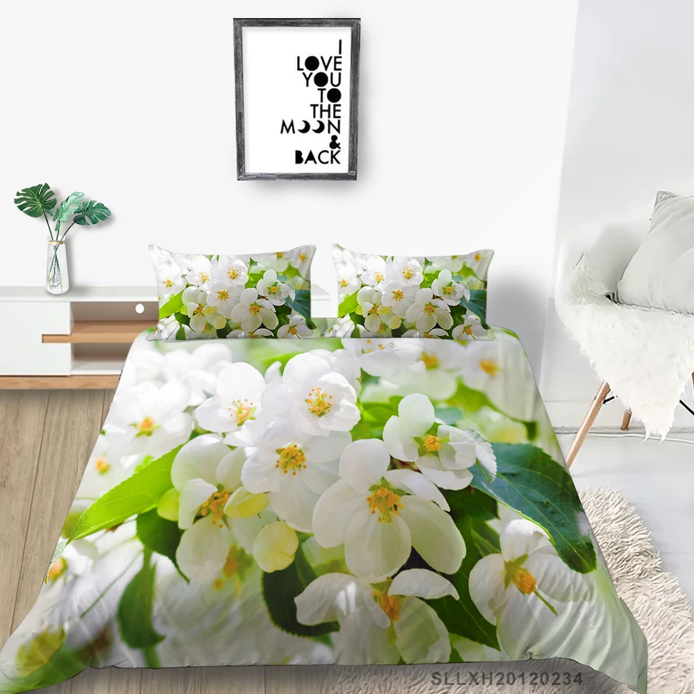 

Cherry Blossoms Bed Set For Girls Beautiful Nature Duvet Cover Set King Single Double Twin Full Queen Bedding Set Country Style