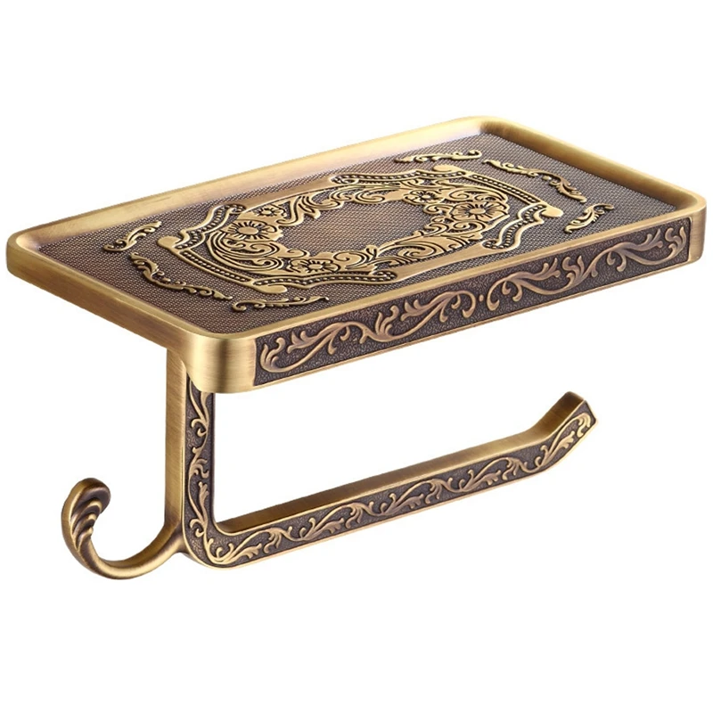 

Antique Toilet Paper Holder, Vintage Decor Style Bathroom Toilet Paper Tissue Holder, Wall Mounted Tissue Roll Dispenser