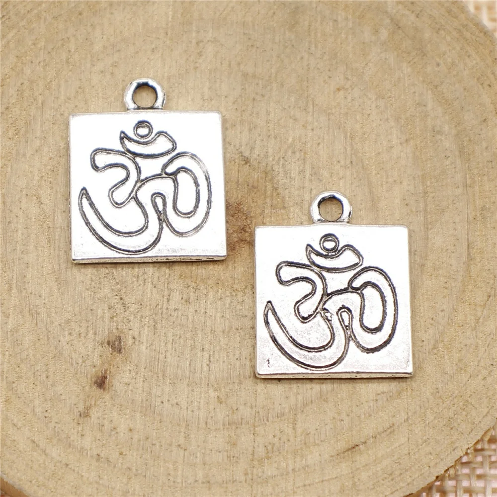 

10Pcs 18x15mm Antique Silver Color Double Sided Om Charms For DIY Jewelry Making DIY Handmade Jewelry