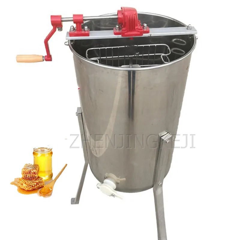 

Маленький бытовой экстрактор меда из нержавеющей стали, утолщенный, с двумя рамками и кронштейном, аппарат для удаления меда, для сахара, ми...