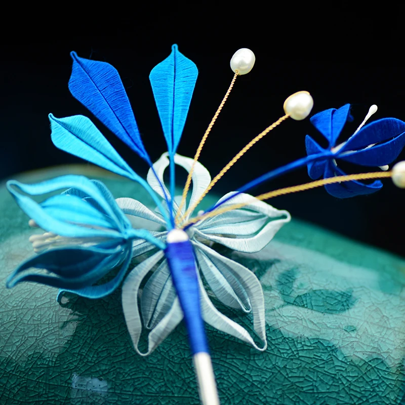 Handmade bun / traditional wrapped flower DIY kit Hair accessories with clothing Silk embroidery thread | Дом и сад