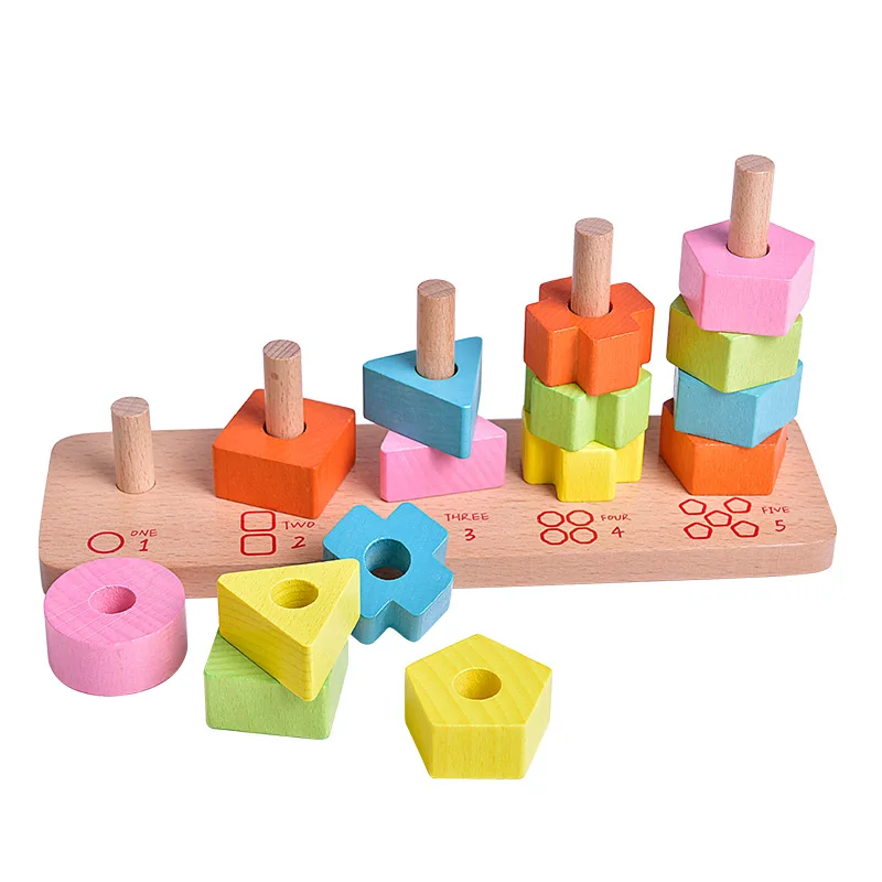 Игрушка Woo новая деревянная Геометрическая фигурка рукав колонна детская