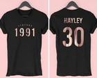 Женская футболка на 30-й день рождения, футболка 1991, подарок на 30-й день рождения для женщин, винтажный Топ 1991 для нее, женская одежда из хлопка
