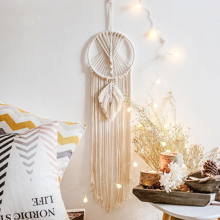 

Hand Woven Bohemian Style Dream Catcher Wall Hanging Ornaments Home Decoration Accessories Bedroom Decor Aesthetic