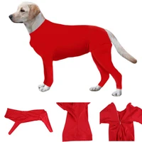 dogs jumpsuit pet clothes post operative protection long sleeves bodysuit post surgery recovery suit for dog solid clothes