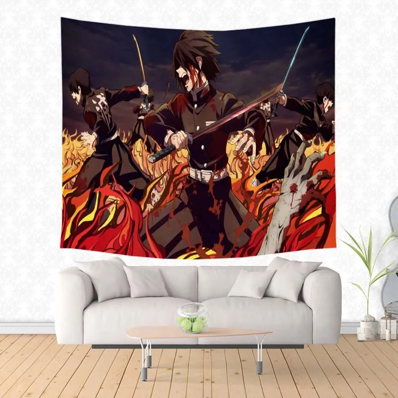 Настенный гобелен с рассеканием демонов домашний декор искусственный ковер