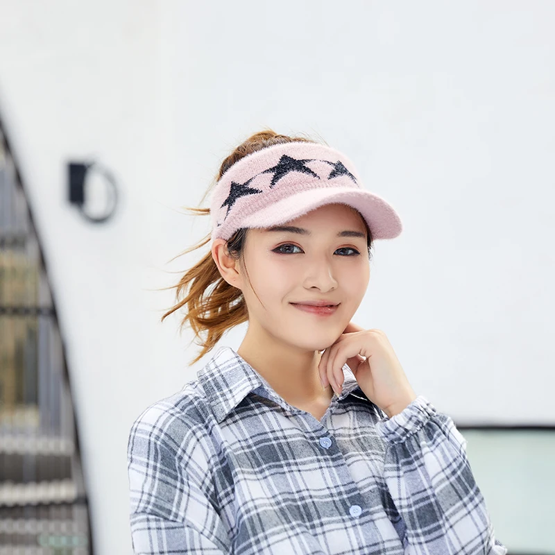 Осенние новые женские козырьки Топ Air Fashion Stars Печатные Шерстяные кепки шляпы один размер