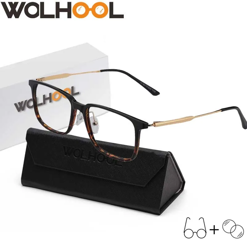 Квадратные очки по рецепту прогрессивные мужские ультралегкие из сплава для