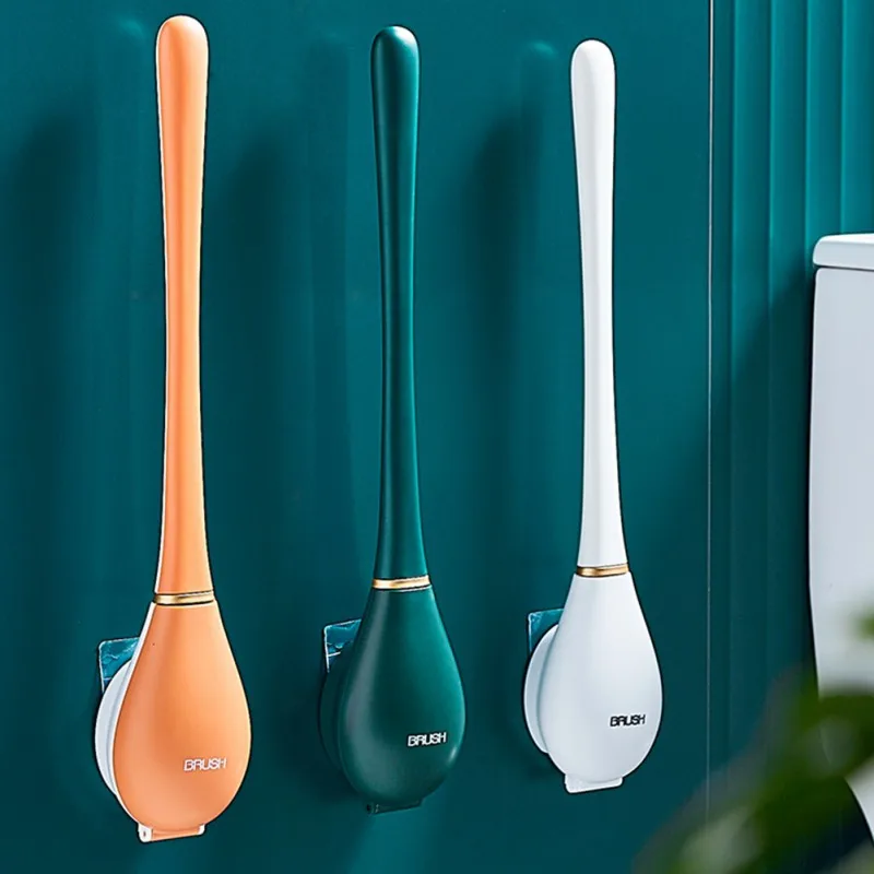 

Flexible Toilet Bowl Brush Baseball Bat Toilet Brush Head With For Bathroom Silicone TPR Soft Brush Head Toilet Brush