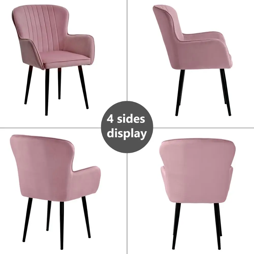 Кухонный Розовый бархатный обеденный стул для отдыха гостиная спальня угловая