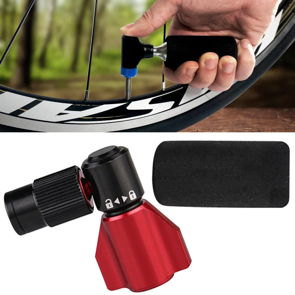 

CO2 Inflator Bike Head Bicycle Valve Mouth Tire Pump Inflatable Mouth Quick Easy Safe with Protective Cover Grey