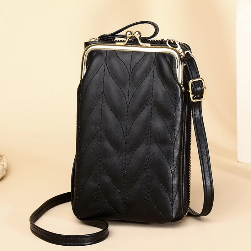 

Women Small Crossbody Cell Phone Bag Pouch Faux Leather Zippered Purse Card Holder Shoulder Wallet Handbag Clutch