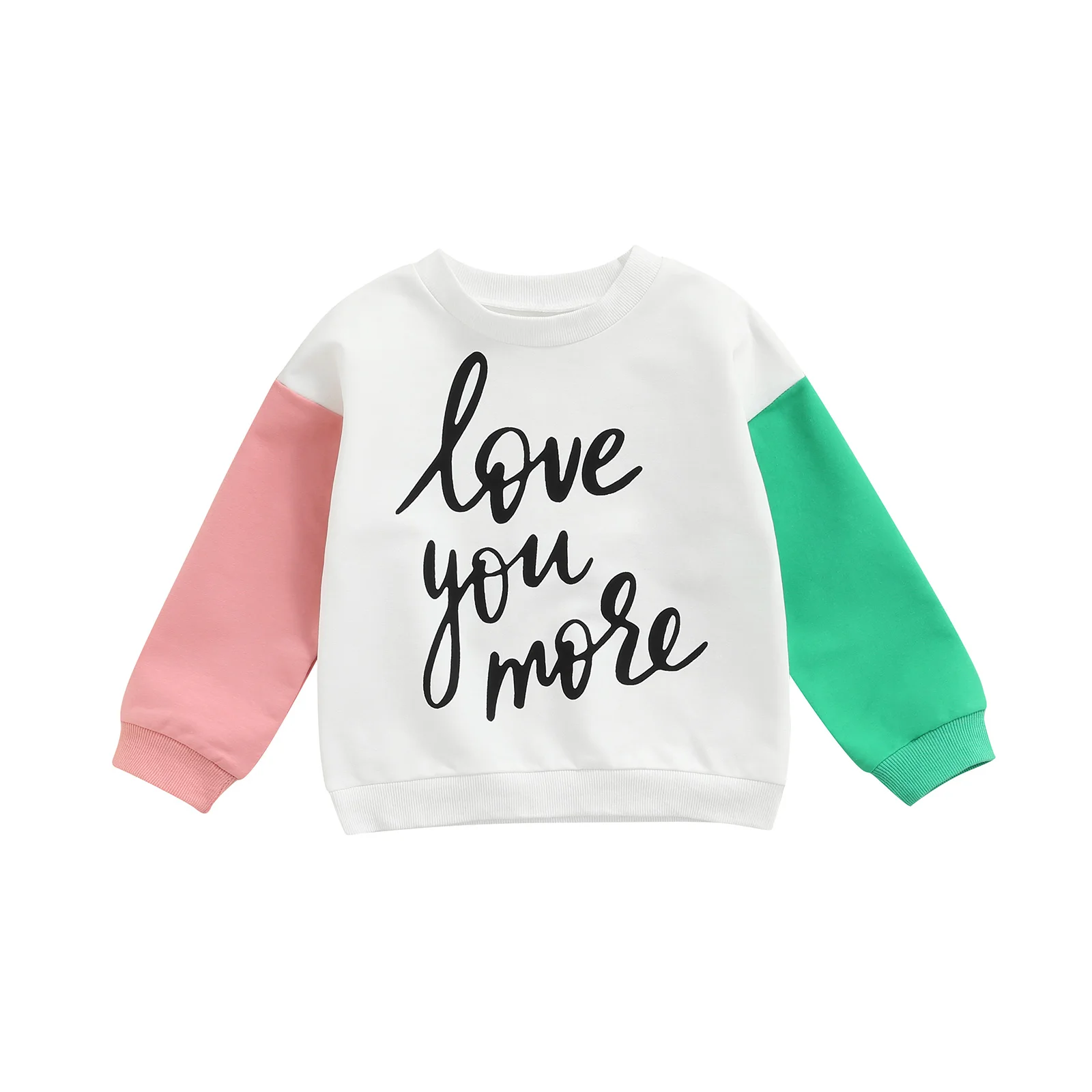 

Emmababy White 2022 Kids Pullover Toddler Letter Print Round Neck Long Sleeve Tops Blouse for Spring Fall 1-5 Years