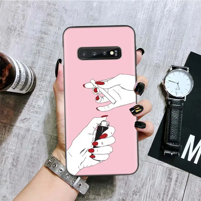 BA306-9 Зажигалка сигарета черный чехол для телефона для samsung Galaxy S10+ Plus Lite Note 10 9 8 S9 S8 J4 J6+ Plus S7 S6 Edge Coque - Цвет: BA306-9