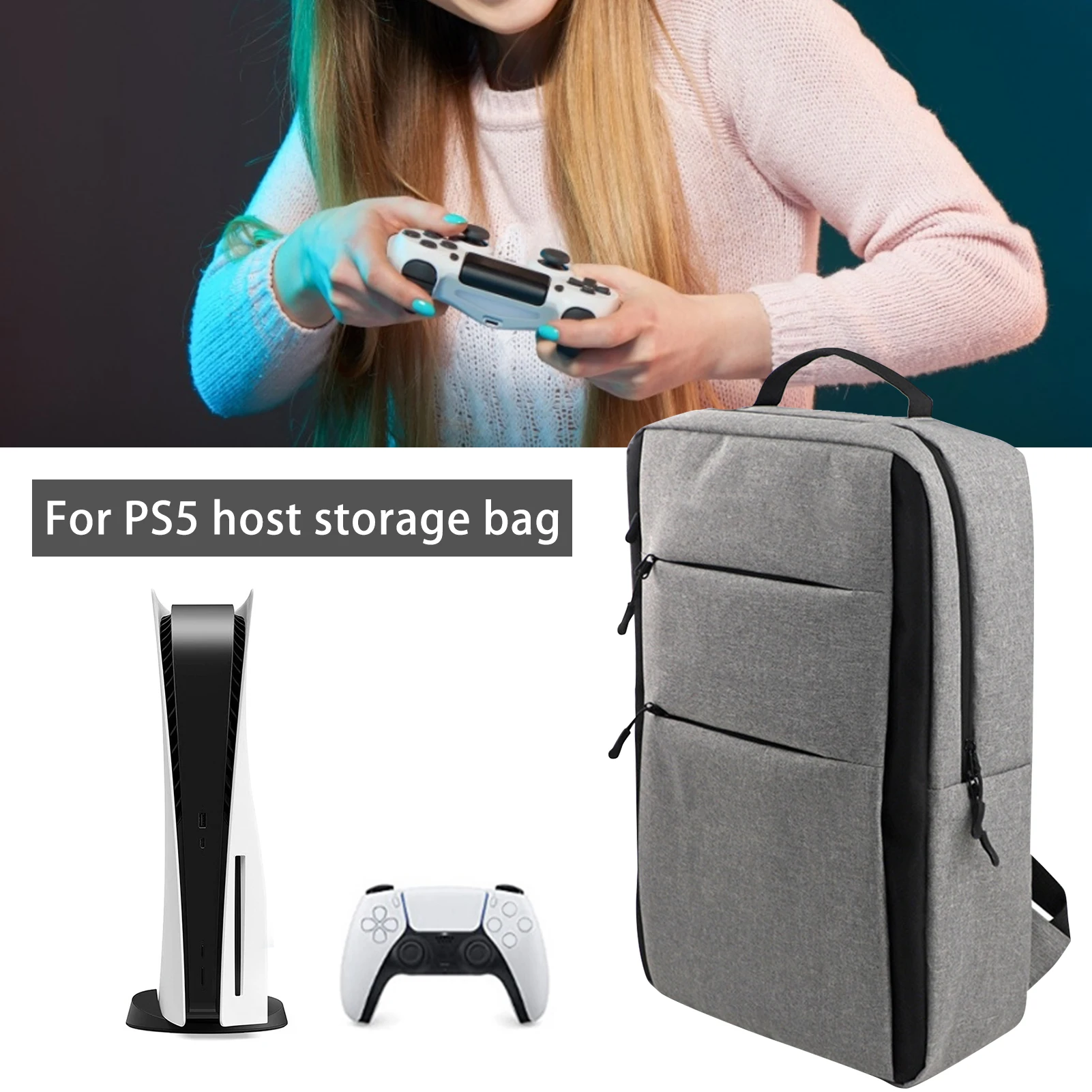 

Rondaful New PS5 PS4 Backpack Travel Carrying Case Portable Storage Bag For SonyPlaystation 5 4Game Console Console Accessories
