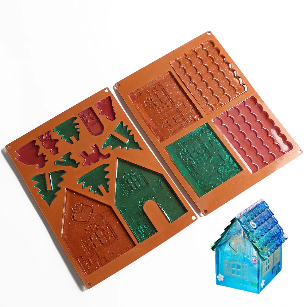 2 шт. Рождественский домик из имбиря силиконовая форма для помадки торта сделай