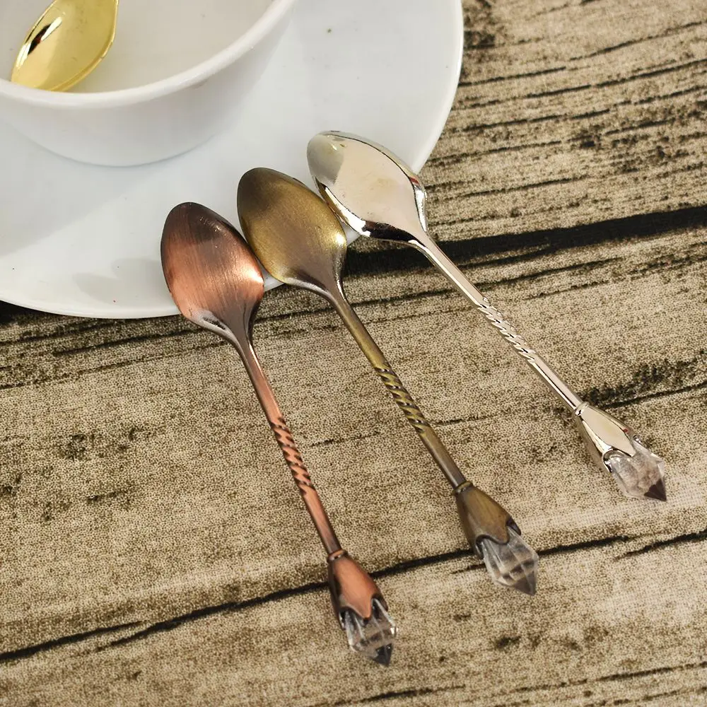 

Vintage Long Handle Dessert Steel Stainless Spoon Tea Ice Cream