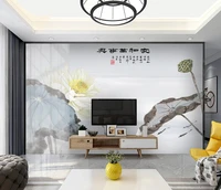 new chinese lotus tv background wall home he wanshixing wallpaper mural 3d wallpaper wallpaper wall for