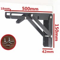 2pcs8 20 inch length triangle folding angle bracket black adjustable wall mounted durable bearing shelf bracket table bench