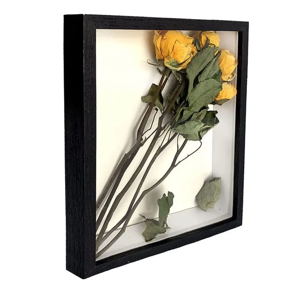 

Shadow Box Frames Bouquet Display Flower Case Deep for Crafts 3D Picture Memorabilia Memory Wooden Tabletop and Wall Hanging