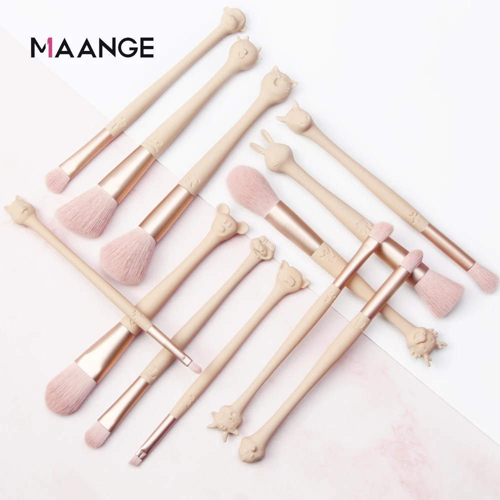 MAANGE 12 шт. набор кистей для макияжа с сумкой чехол милый тонального крема век