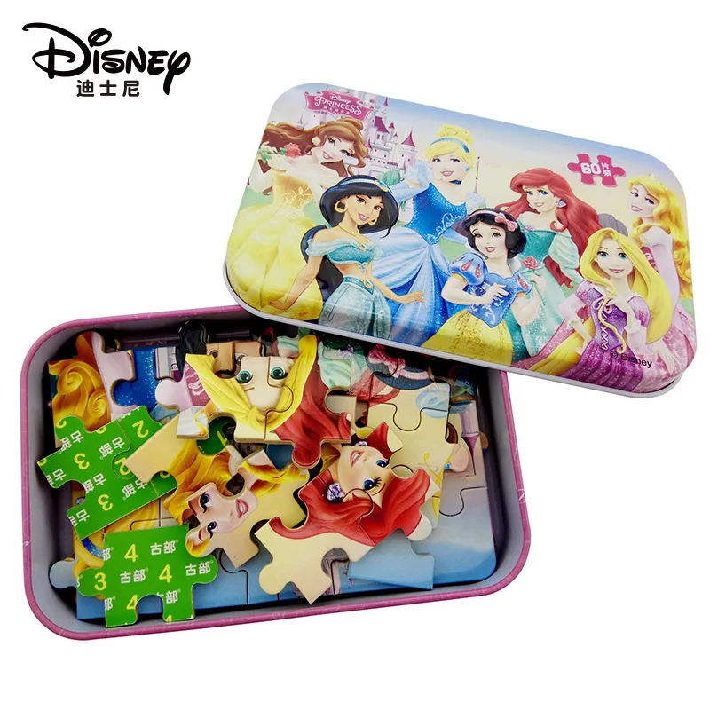 

Disney Marvel Spiderman Princess Frozen Cars Puzzle 60 Pieces Wooden Puzzle with Tin Box Educational Toys for Children Gift 16